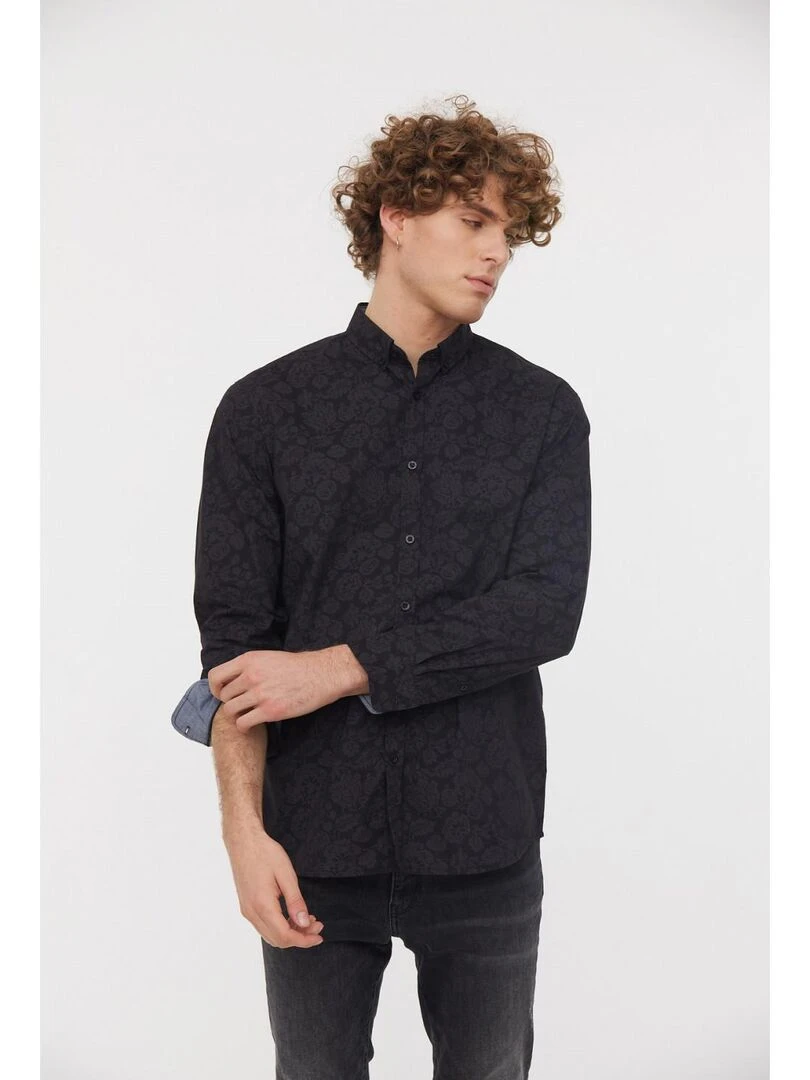 Lee Cooper Chemise manches longues coton comfort DROP Noir
