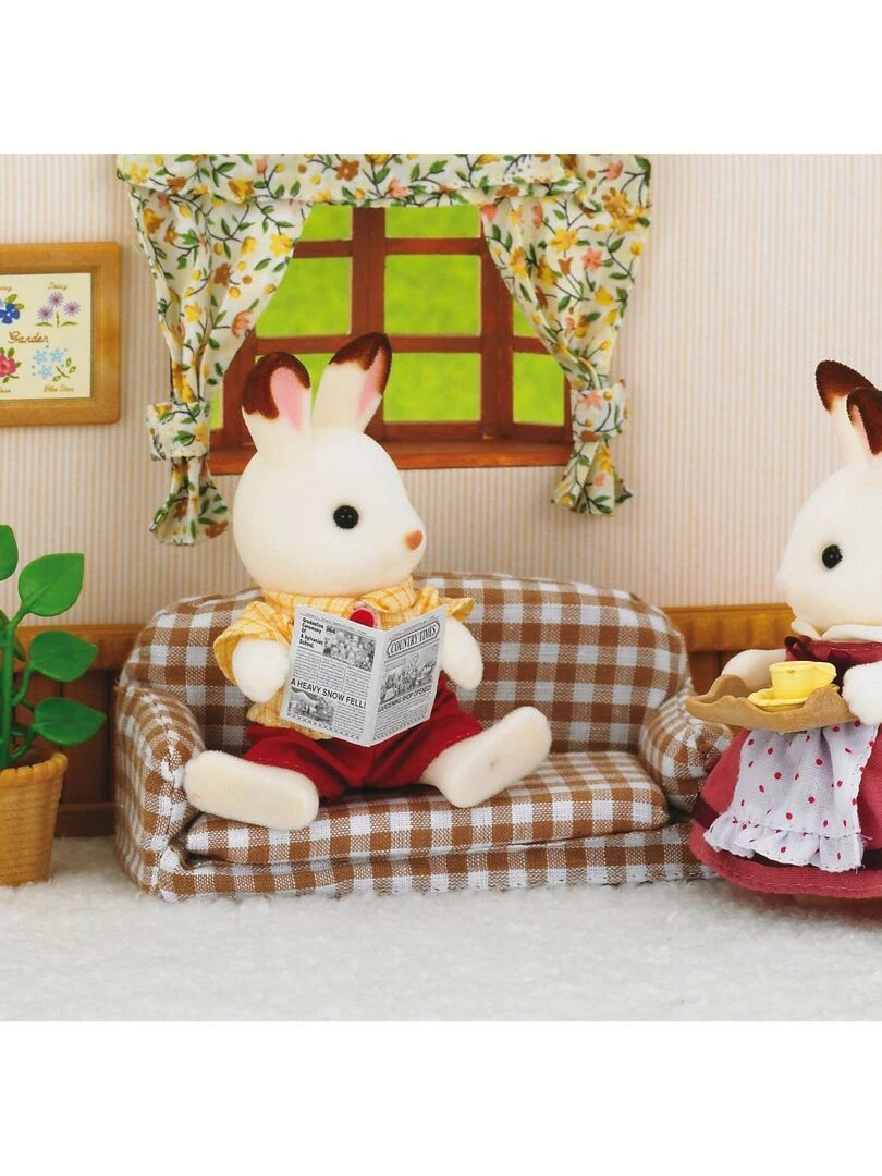 5013 'sylvanian Families' Papa Lapin Chocolat Dans Son Salon   N/A