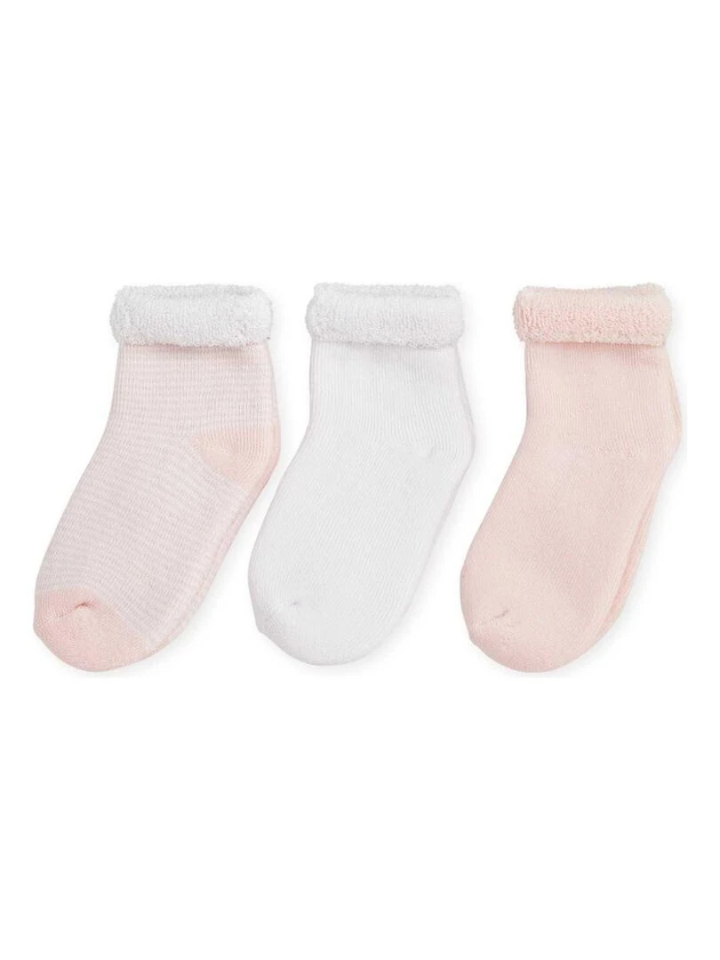 Lot de 3 paires de chaussettes bébé bébé Trois Kilos Sept Blanc