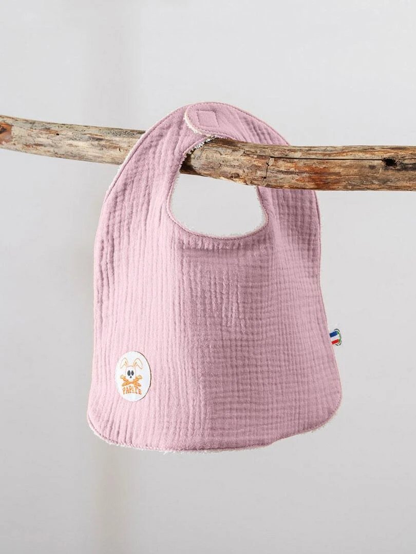 Bavoir en Coton Bio Rose   Rose