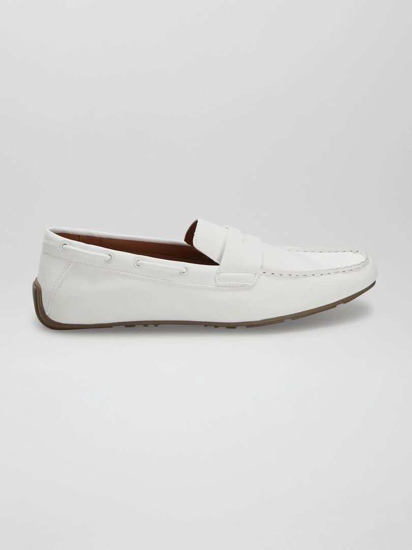 Mocassins en suédine Blanc