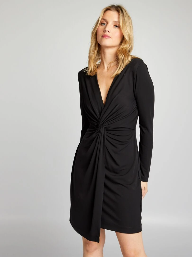 Robe drapée noir