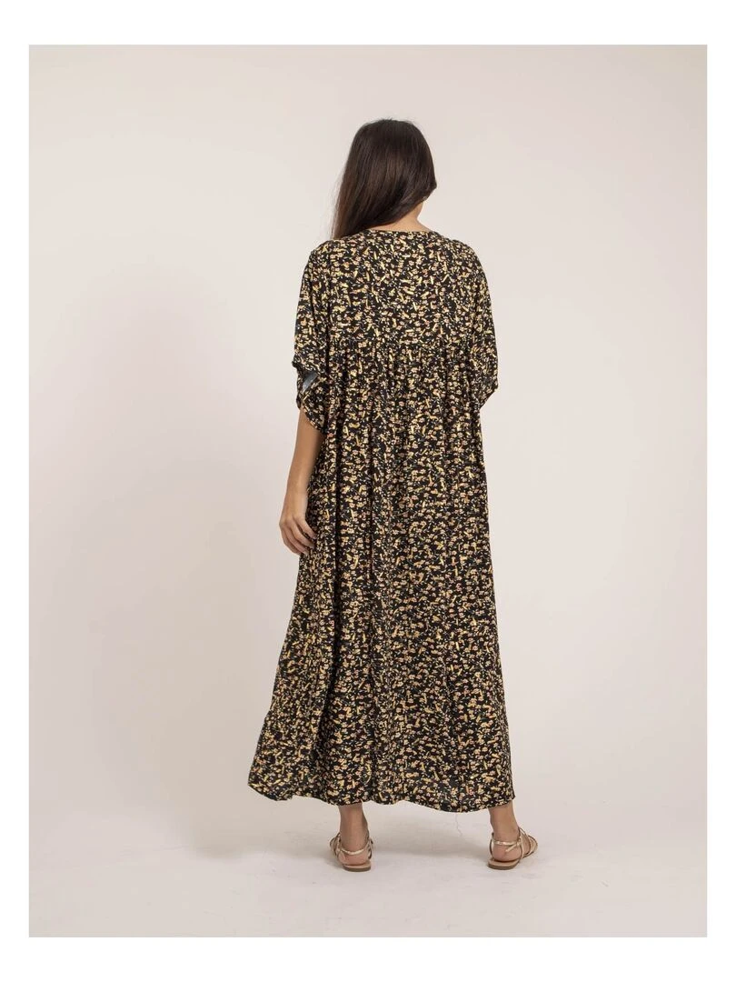 Robe longue motifs IVRY Noir