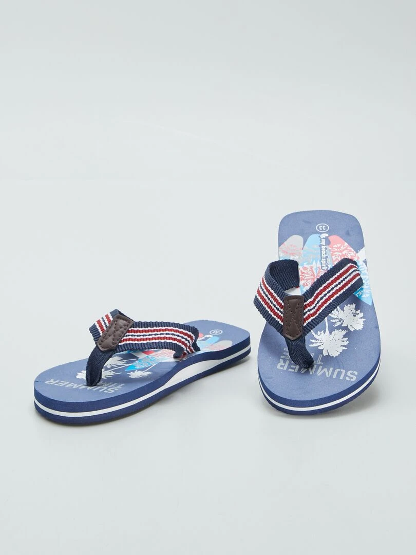 Tongs imprimées surf   bleu