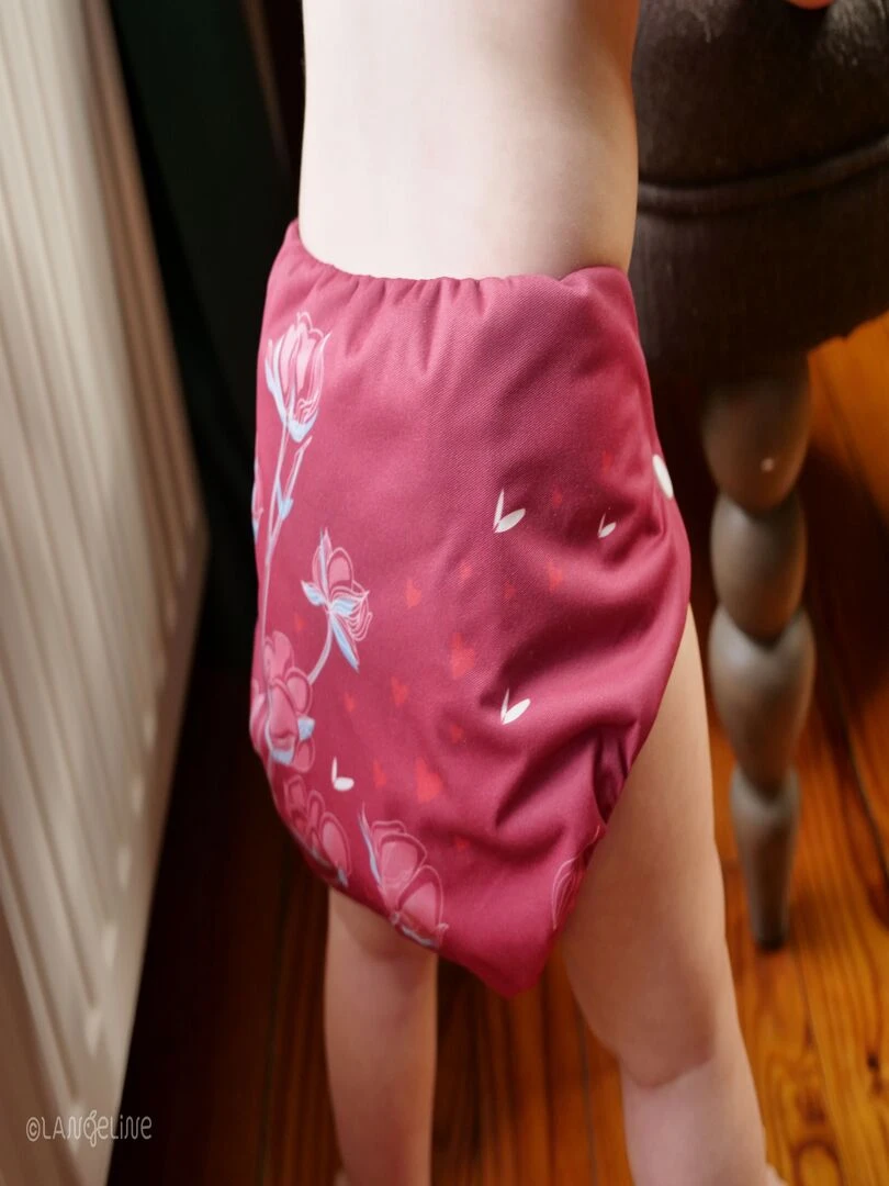 Couche de bain bébé évolutive (0 à 3 ans) "Cotonneuse"   Langeline   Rose foncé