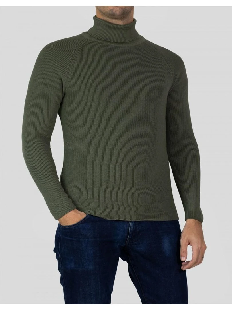 Pull col roulé Kebello Vert