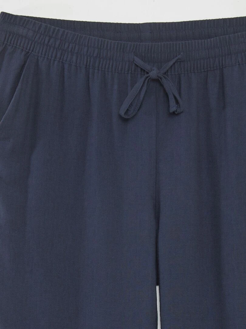 Pantalon fluide à taille élastiquée   Bleu marine
