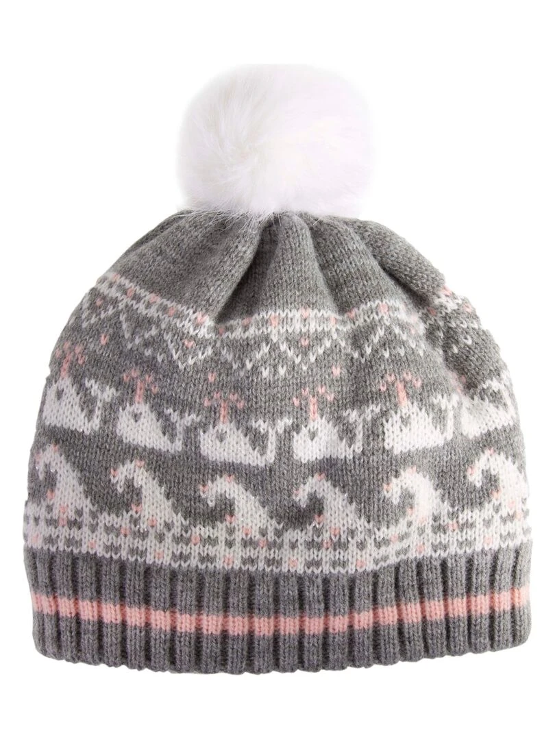 Bonnet Jacquard Baleine 2/4 ans Gris   Gris