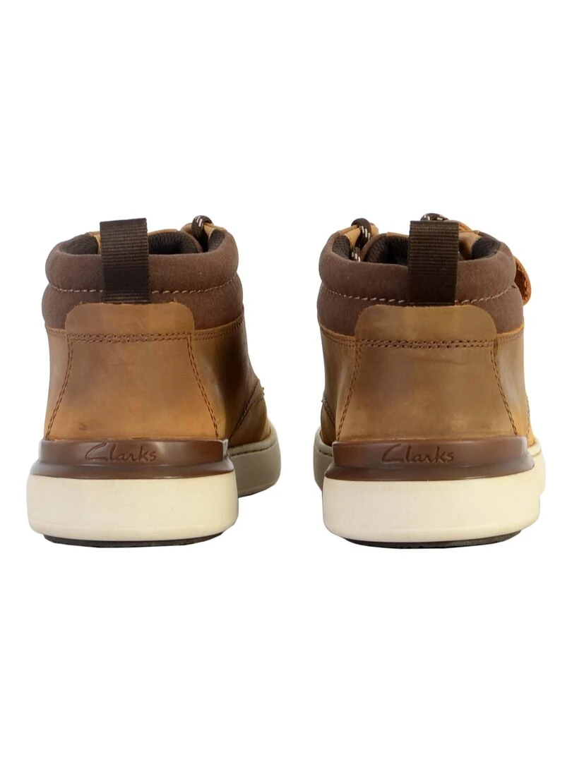 Bottine Cuir Clarks Scene Zip   Marron