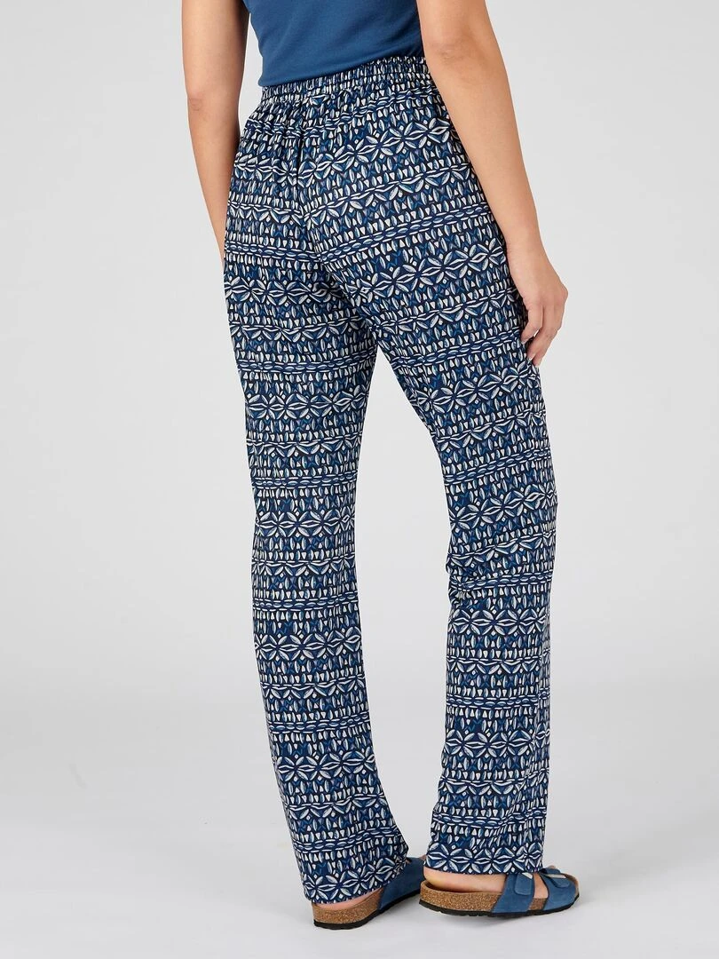 Pantalon maille crêpe stretch   Damart   Bleu marine