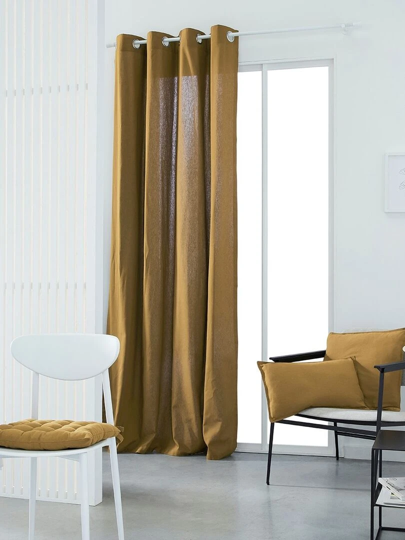 Rideau oeillets 'ESSENTIAL PANAMA' 'TODAY'   Marron