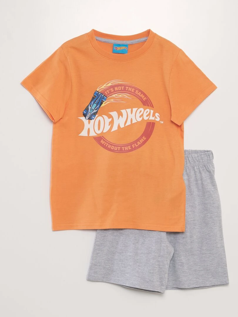 Pyjama court Imprimé 'Hot Wheels' 2 pièces Orange