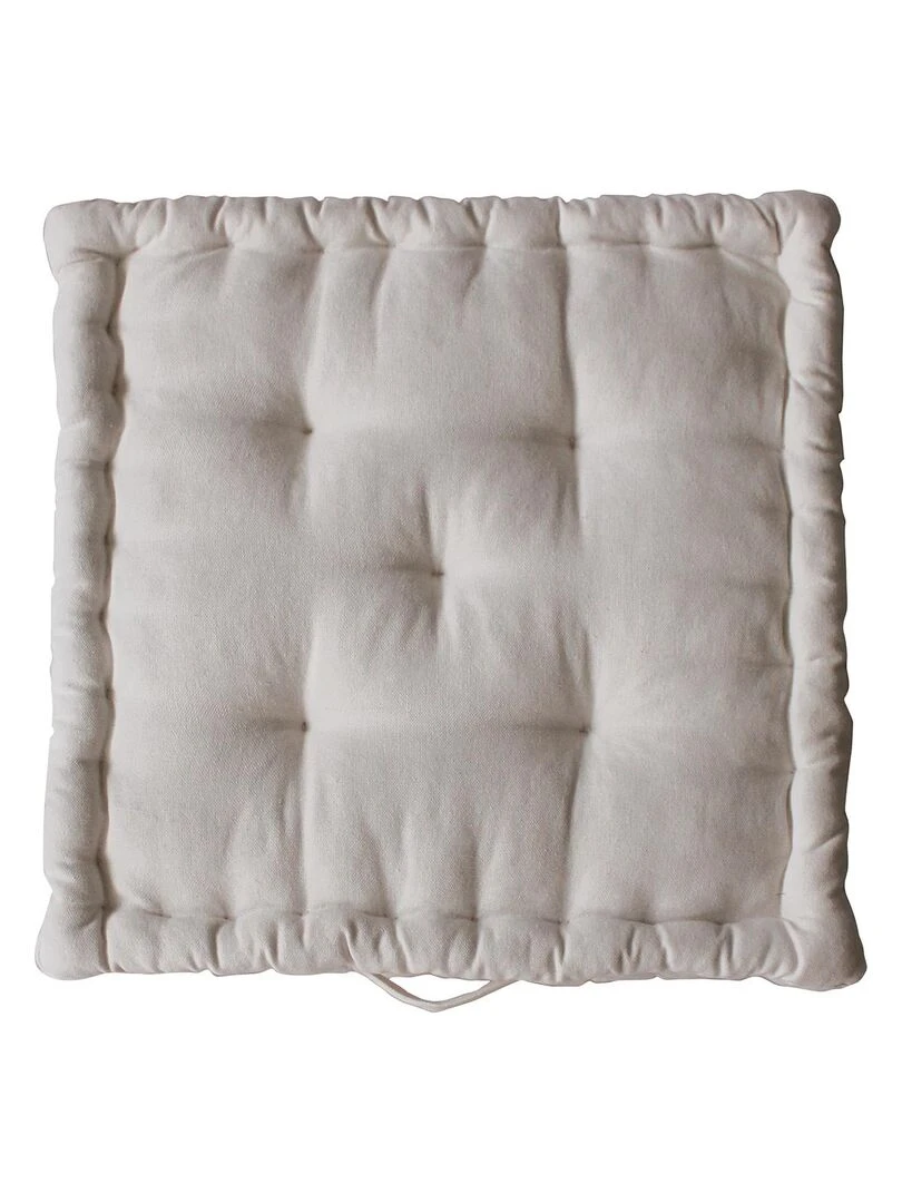 Coussin de sol en coton recyclé Ecru