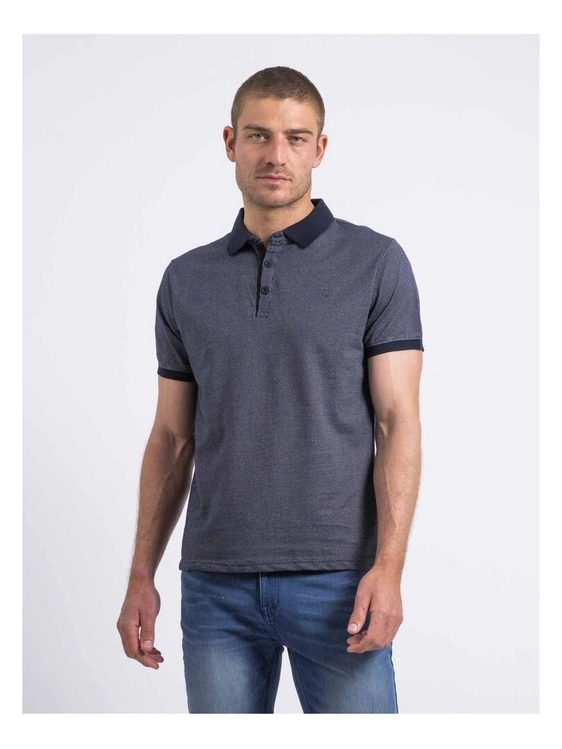 Polo manches courtes pur coton piqué PISALMA Bleu marine