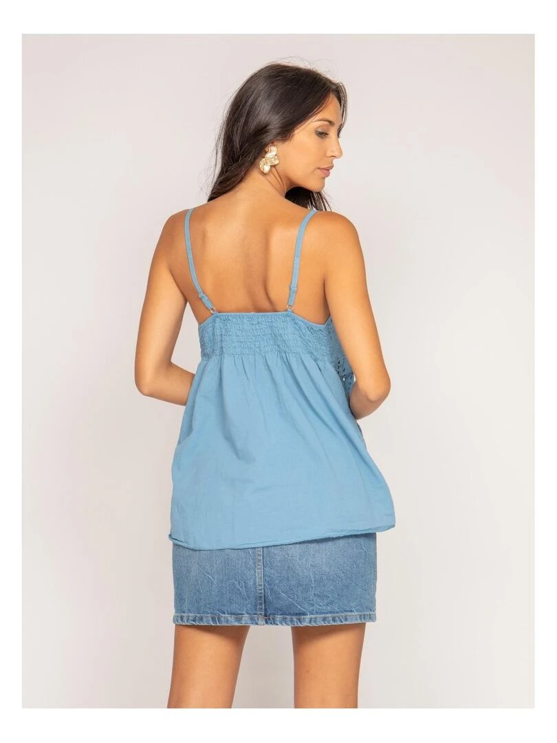 Top broderies anglaises FEVE Bleu