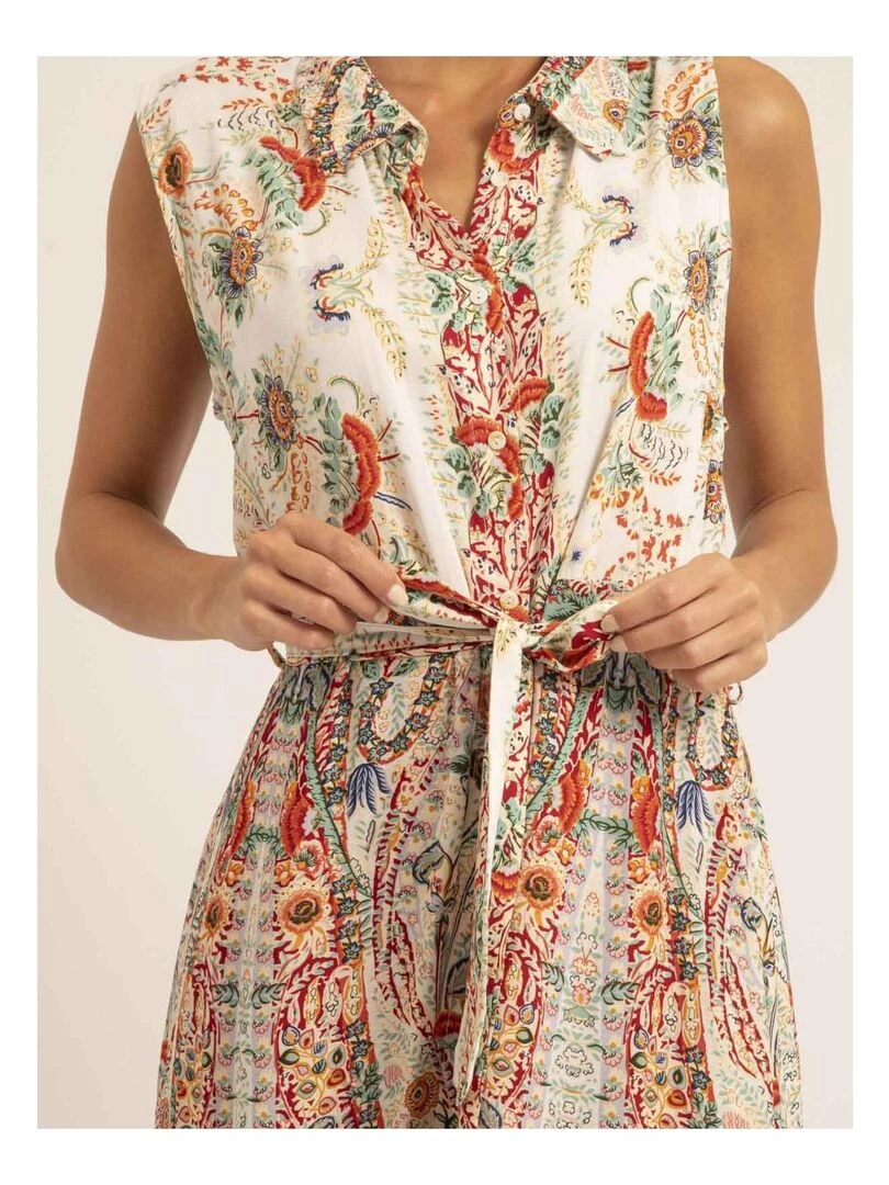 Robe chemise longue sans manches INORIA Ecru