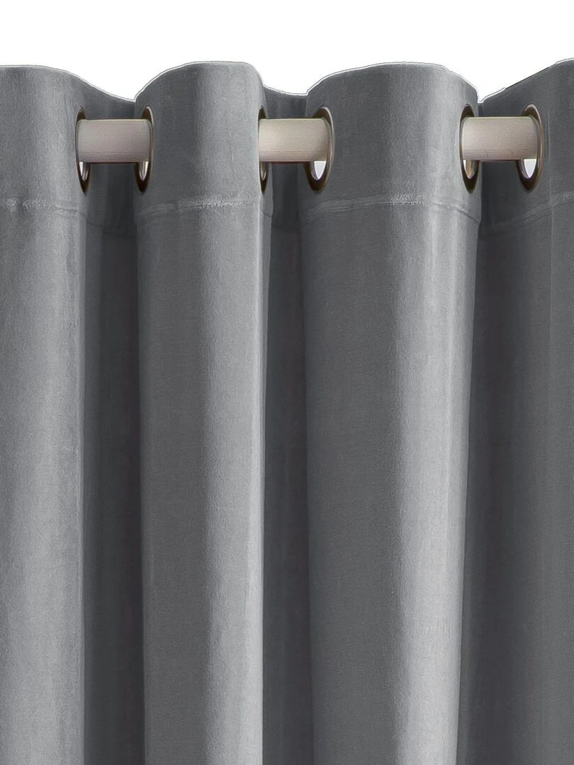 Rideau en velours 'Deko&co' Gris clair
