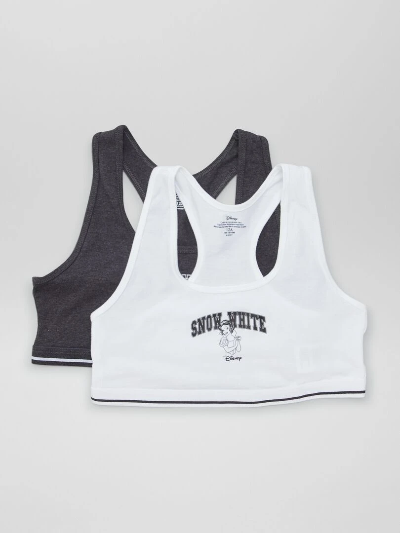 Lot de 2 brassières 'Blanche Neige' Blanc/Gris