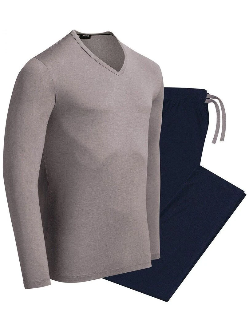 Pyjama long Travel spécial voyage   Gris