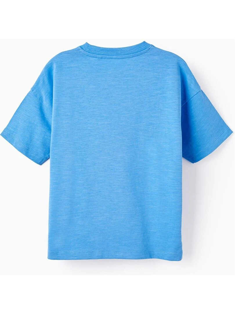T shirt en Jersey de Coton pour Garçon manches courtes Bleu