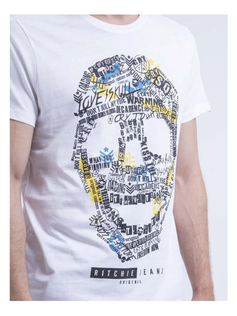 T shirt col rond NUSKINO   Blanc