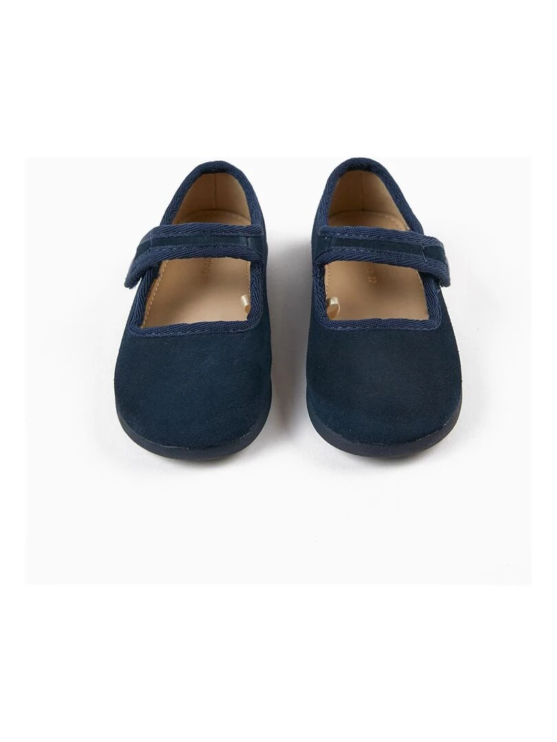 Sabots en cuir pour bébé fille ALPINE LUXURY Bleu foncé