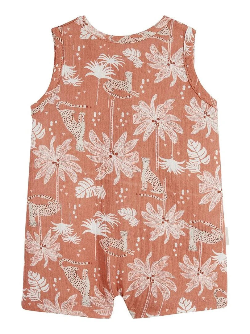 Combishort bébé en gaze de coton Oasis   Rose foncé