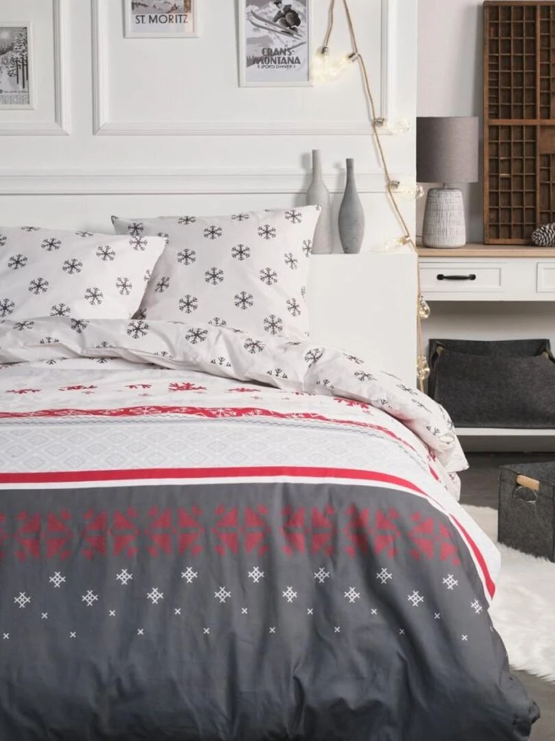 Housse de couette flanelle Today 2.1 + taie(s) 100% coton Blanc