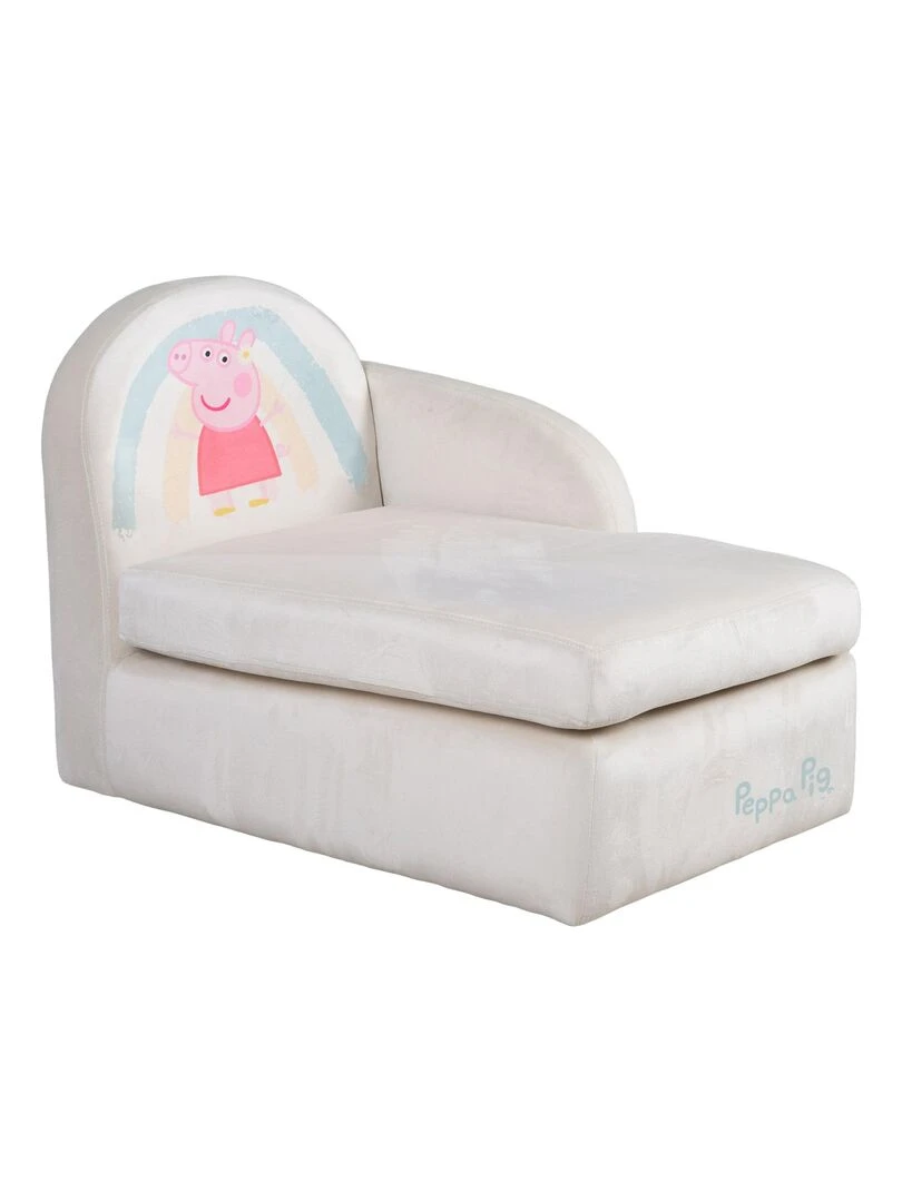 ROBA Canapé Enfant Peppa Pig Revêtement Doux en Velours Beige Motif Truie Beige