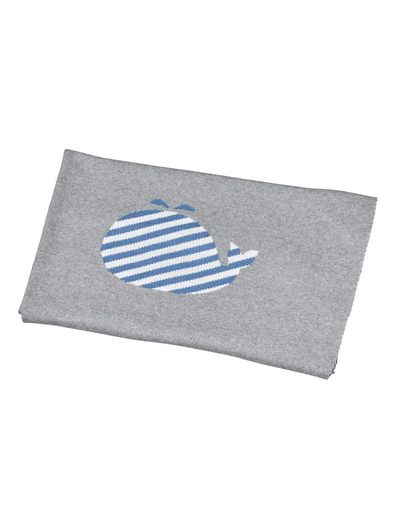 Couverture maille en coton gris SAUTHON Gris