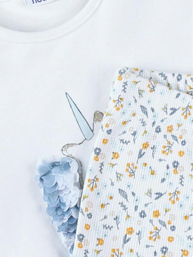 Pyjama 2 pièces licorne en jersey    Noukie's   Blanc