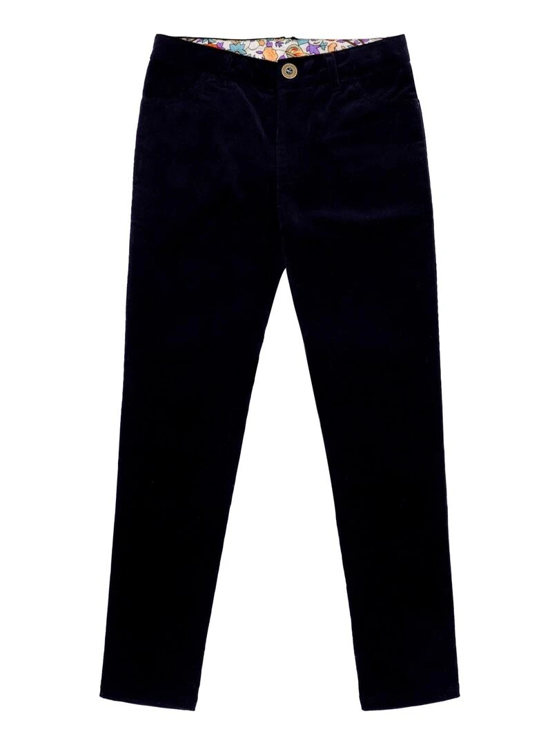 Pantalon Slim Velours Noir Fille  MORGAN   'LA FAUTE A VOLTAIRE'   Noir