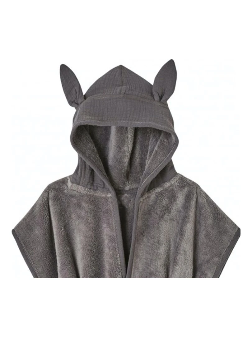 Peignoir bébé et enfant à capuche en bambou   Gris