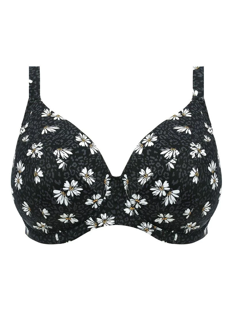 Haut de maillot de bain plongeant grande taille Plain Sailing   Noir