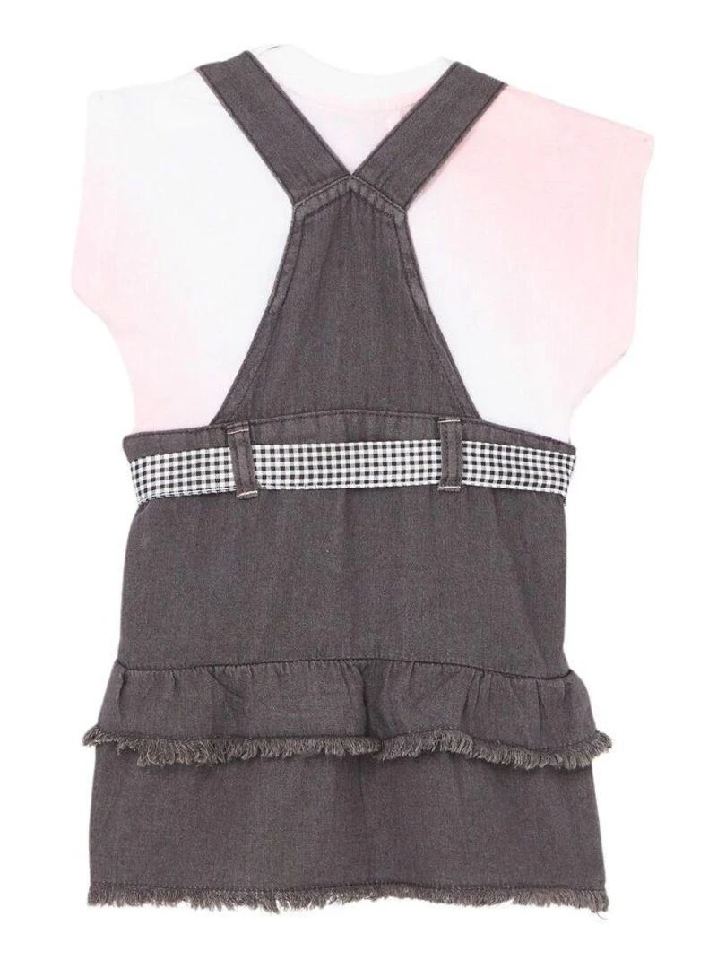Lee Cooper Ensemble T shirt robe salopette bébé fille Imprimé Logo Noir