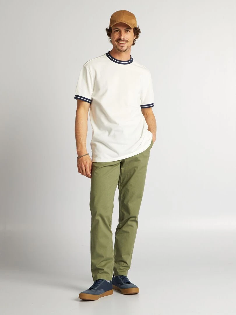 Pantalon chino à ceinture élastiquée Vert