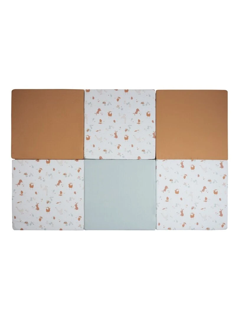 Tinéo Maxi tapis d'éveil Little Farmer 180x120x4cm Bleu Marron Blanc