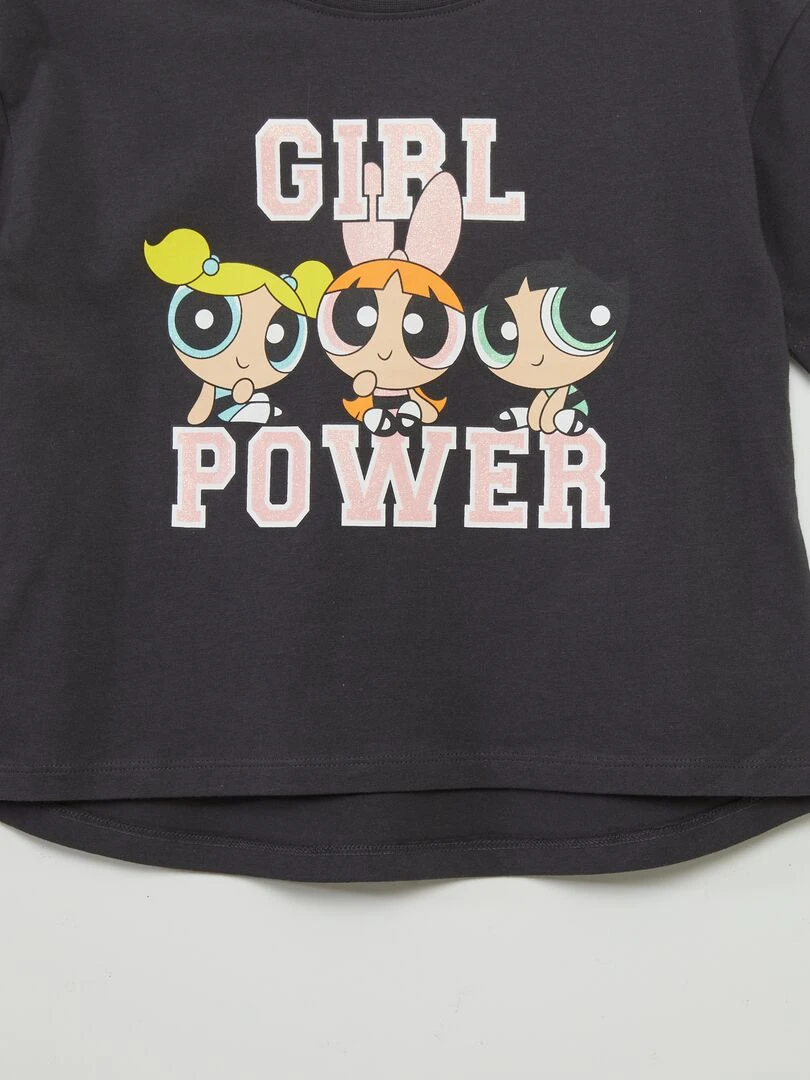 Tee shirt imprimé 'Les Supers Nanas' Noir