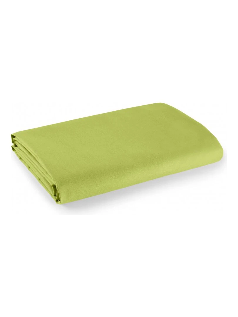 Drap plat 1 place et 2 places 100% coton/57 fils/cm² Vert anis