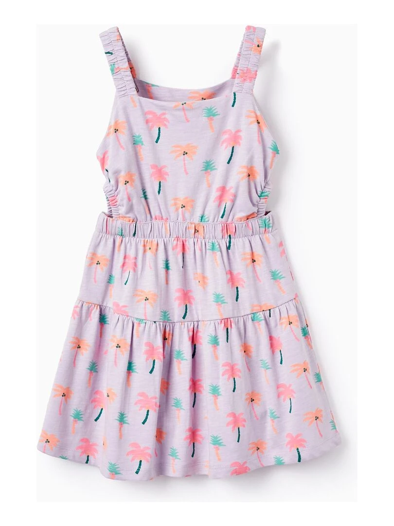 Robe Imprimée En Coton Pour Fille 'Tropical' manches courtes EXPLORING AUSTRALIA Mauve