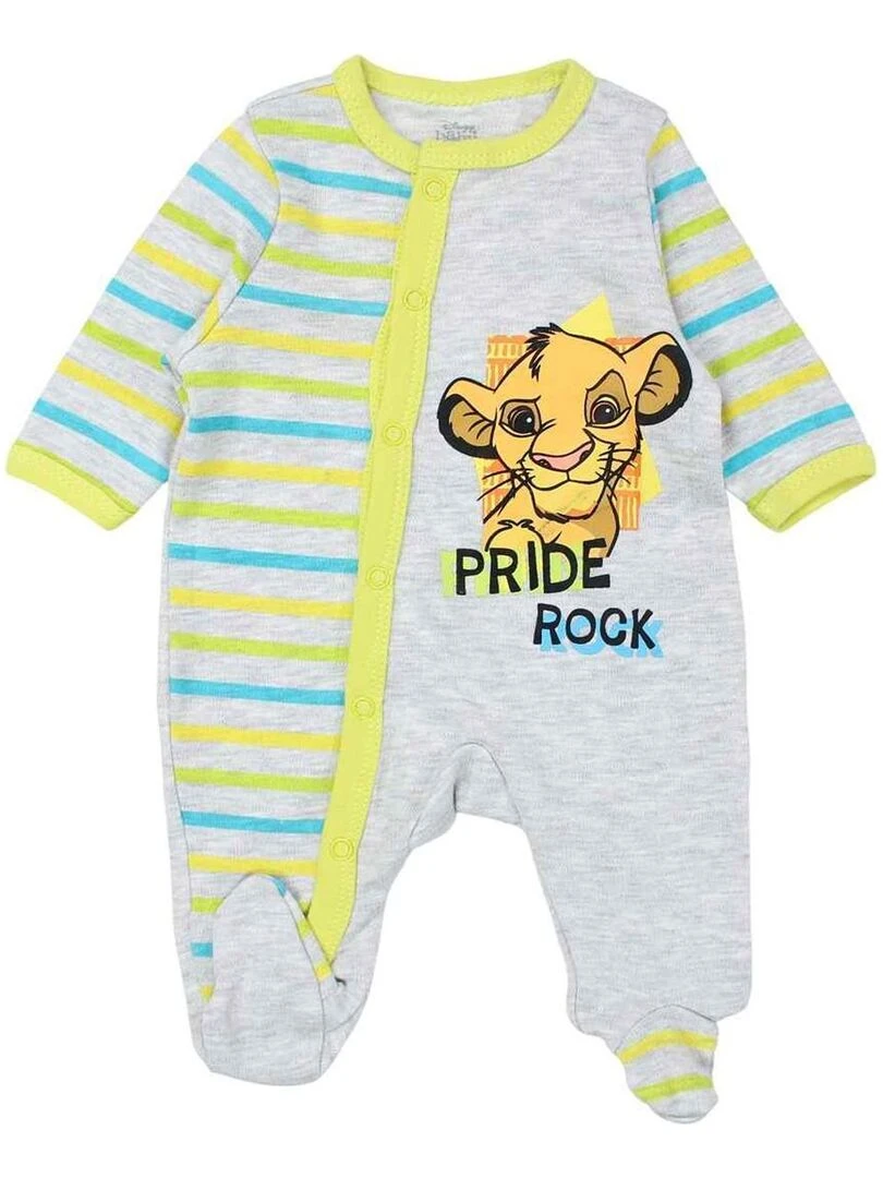 Disney Grenouillere bébé garçon imprimé Le Roi Lion en coton Jaune