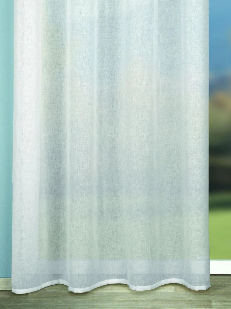 Rideau à pattes avec bande de couleur   Bleu