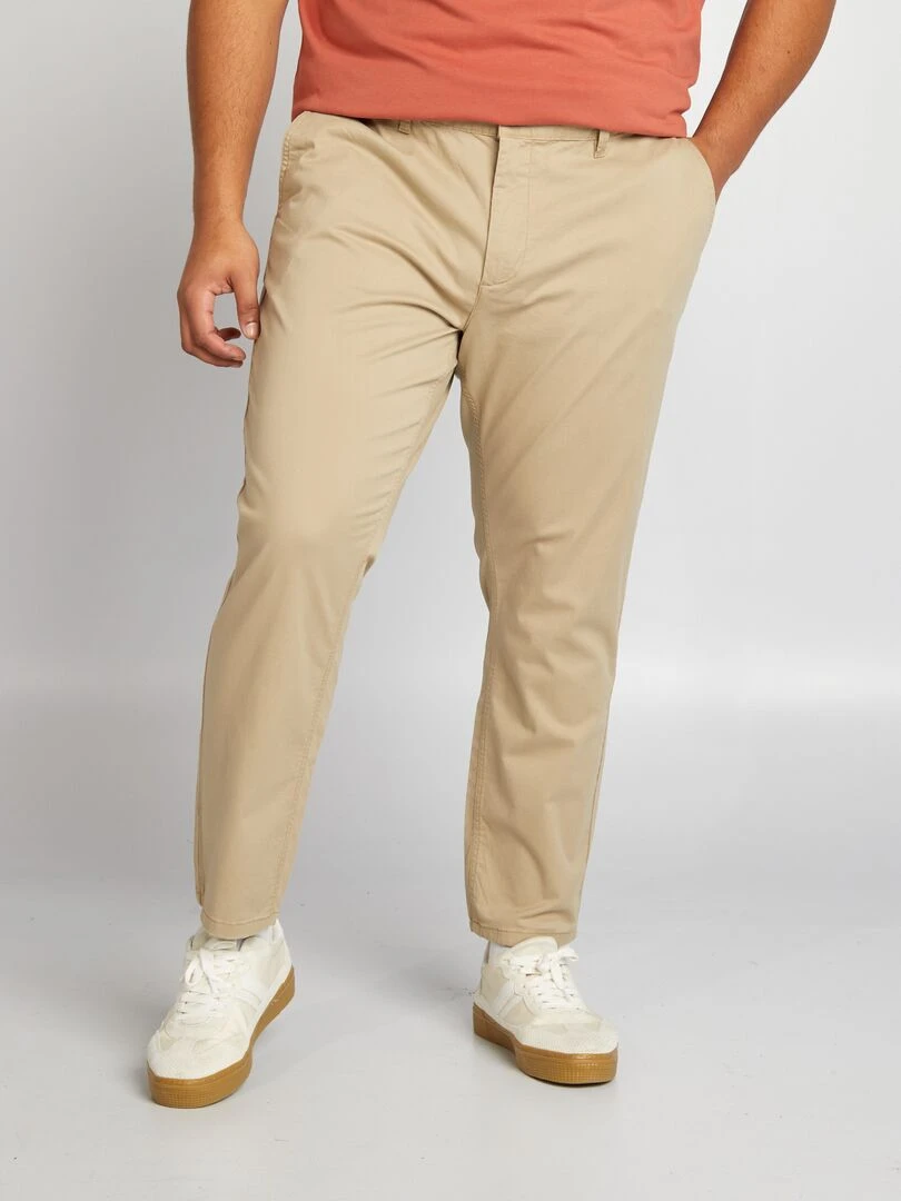 Chino slim en coton stretch L30 Beige