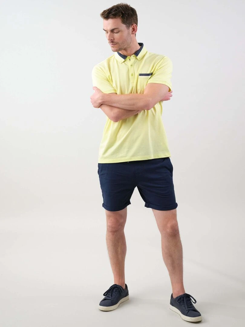 Polo uni pour homme 'Deeluxe' Jaune clair
