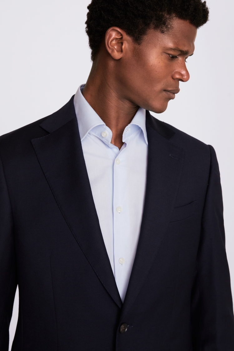 Italian Tailored Fit Blue Check Jacket   Buy Online at Moss
