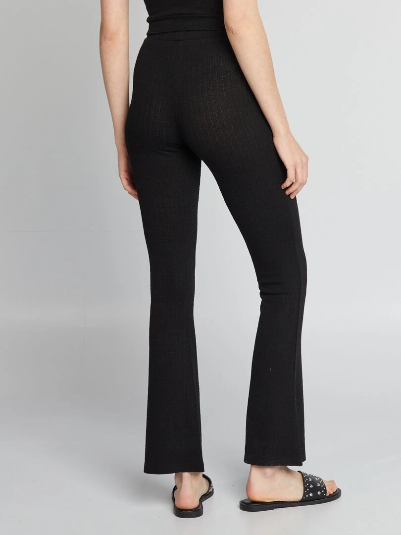 Pantalon flare en maille   Noir