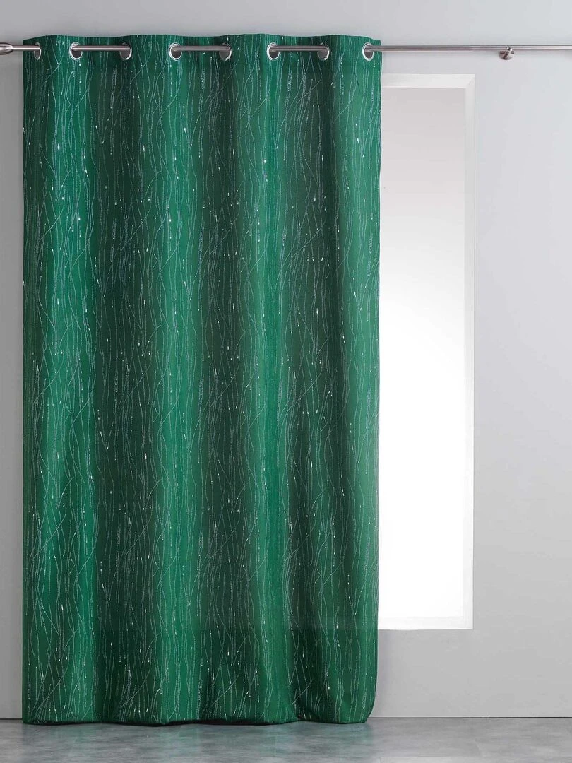 Rideau a oeillets Collection Filliane Vert émeraude