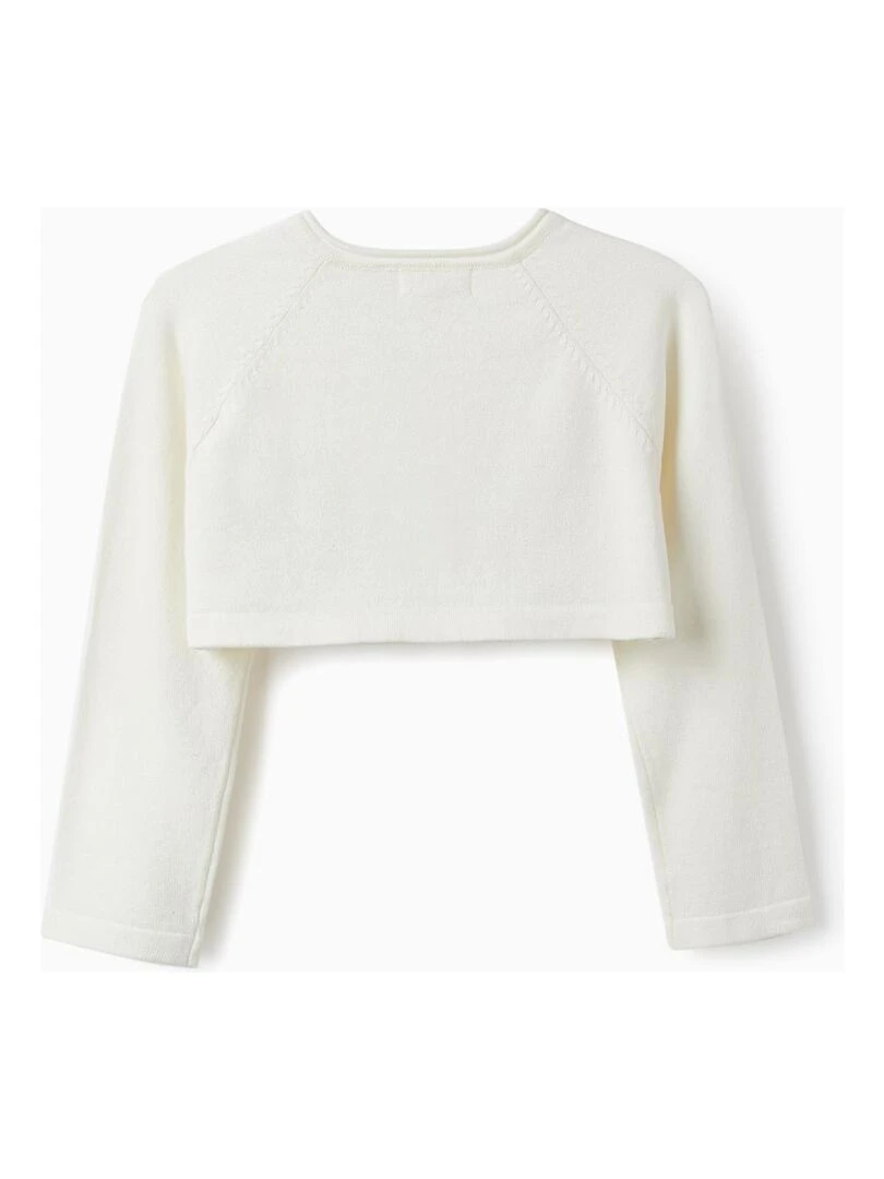 Gilet en Maille Boléro pour Fille CÉRÉMONIE Blanc