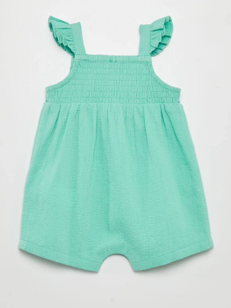 Combi short en maille gaufrée Vert