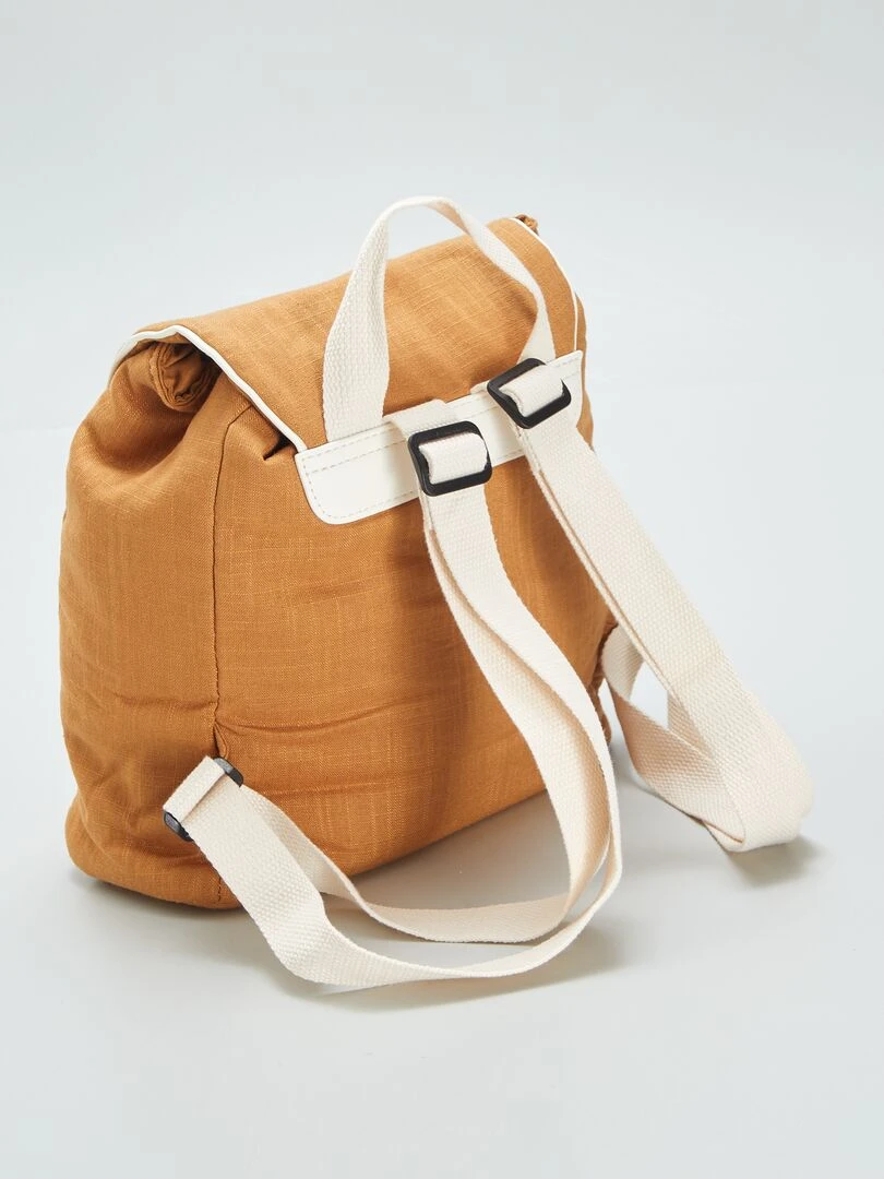 Sac à dos en lin mélangé Jaune
